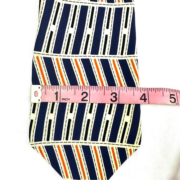 Format Blue and Orange Men's Silk Tie / Necktie - Picture 8 of 9